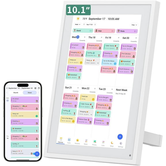 Smart Digital , 10.1" HD Smart Touch Screen Home Interactive Electron Calender WiFi Planner,Meal Schedule, Duty Chart,Achievement Rewards- Built-in Digital Photo Frame Function