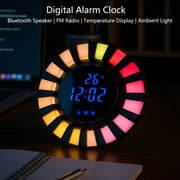 Smart Digital Alarm Clock with Color Night Light, Temperature Display, Dual Alarms, Wireless Speaker, FM Radio Perfect Birthday Gift for Office/Bedroom/Game Lovers/Technology Lovers