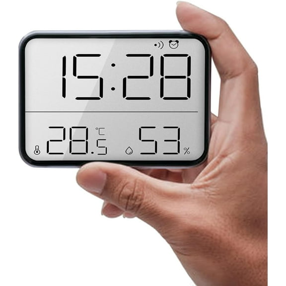Smart Digital Alarm Clock, w/Magnetic Attraction, Indoor Temperature Humidity, HD Screen Hour Date, Battery Operated