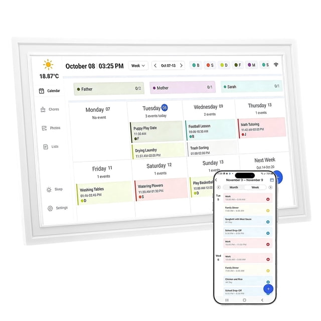 Smart Digital Calendar 21.5 Inch Touchscreen WiFi Interactive Display ...