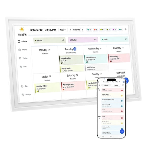 Smart Digital Calendar 21.5 Inch Touchscreen WiFi Interactive Display Digital Calendar Planner with APP 32G Memory