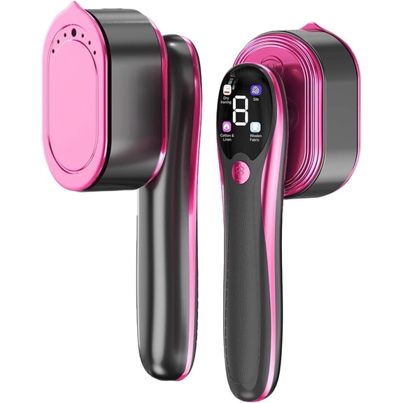 Smart Digital Display 4-Speed 2-in-1 Lightweight Foldable Handheld Travel Steamer, 1200W Continuous Steam Matte Black Garment Wrinkle Remover (Home & Travel)