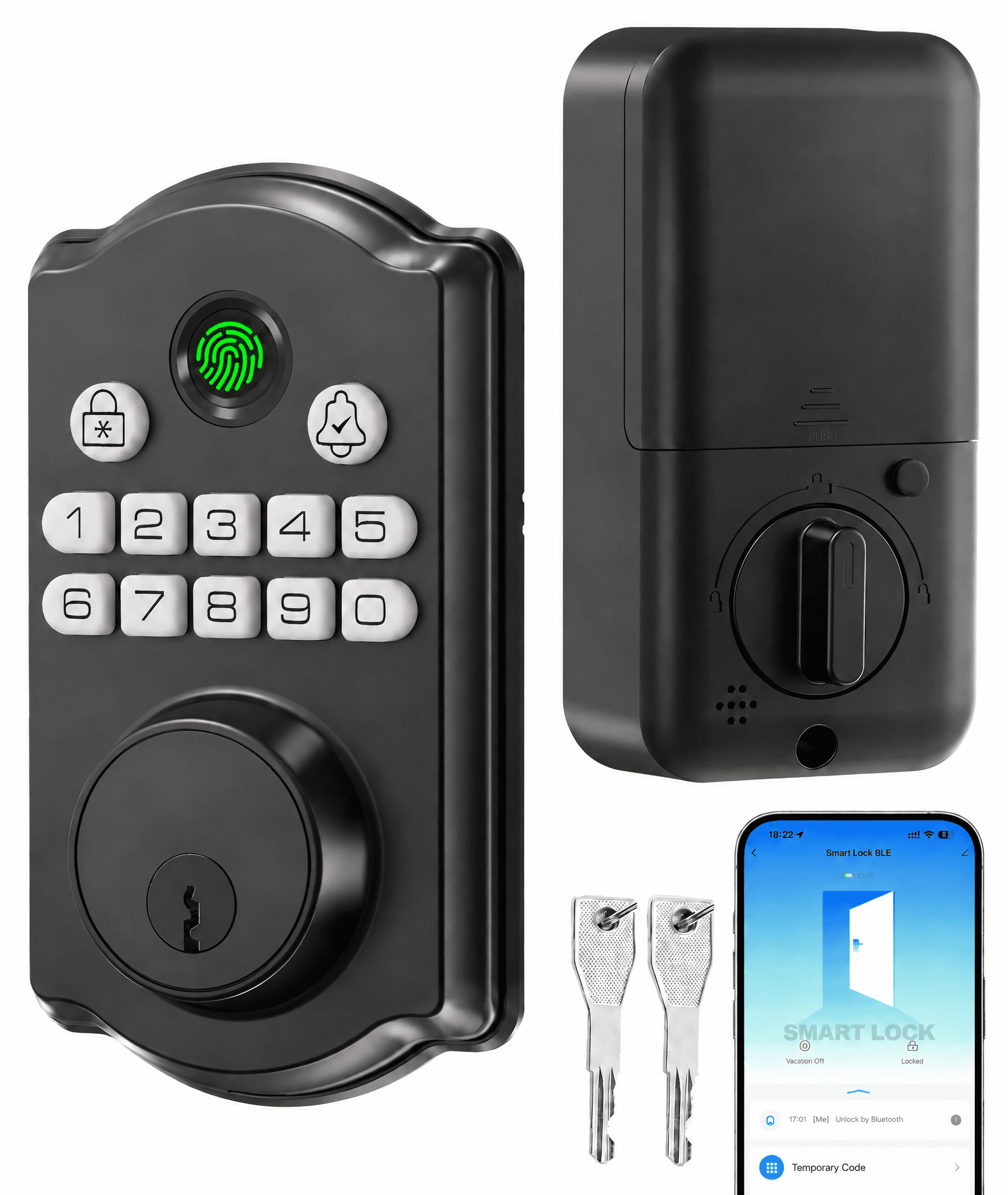 Machine Door Lock Key Smart Digital Keypad Deadbolt Door Lock, 5-in-1 keyless entry ...