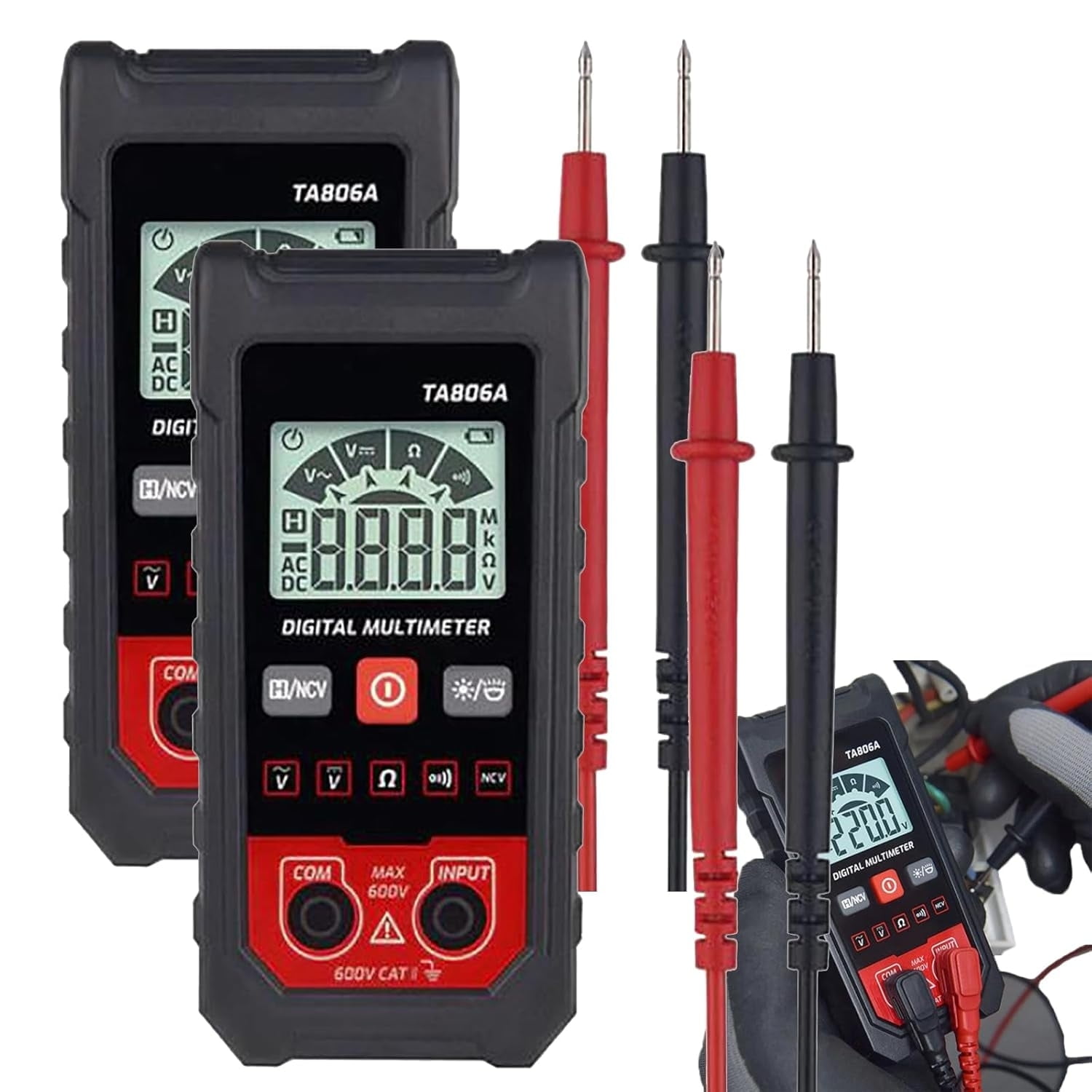 Smart Digital Multimeter, Compact Digital Multimeter Tester with ...