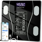 Smart Digital Scale for Body Weight and Fat, Rechargeable Bathroom Weight Scale with 13 Body Composition Metrics BMI