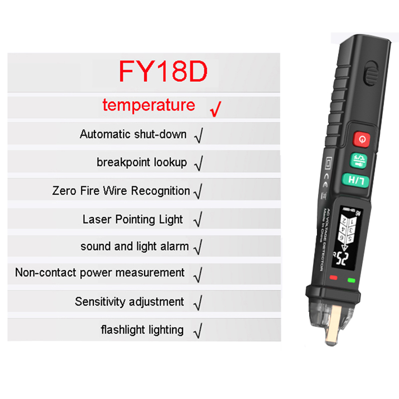 Smart Digital Voltager Detector NonContact Voltager Pen Meter 121000V