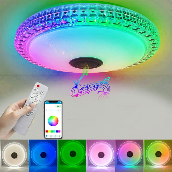 Smart Dimmable LED Ceiling Light with Bluetooth Speaker and App Control