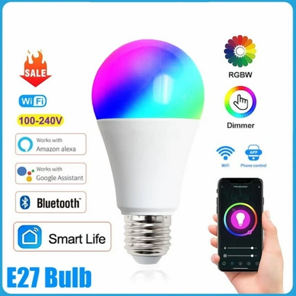 Smart Dimmable Light Timer Bulb For Alexa Google Home Siri Voice Control E27/E26