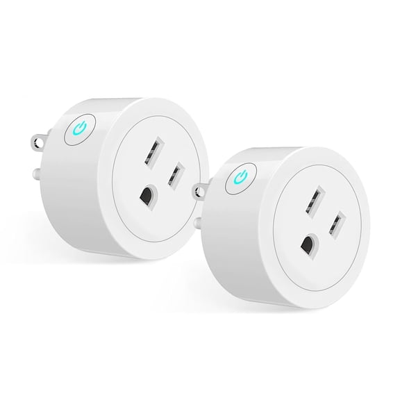 Smart Dimmer Plug 2 Pack, Plug in Lamp Dimmer Outlet for Dimmable LED, CFL, Halogen and Incandescent Bulbs, Brightness Adjust Socket, Tuya App Control, Work with Alexa and Google, 2.4GHz WiFi 16A