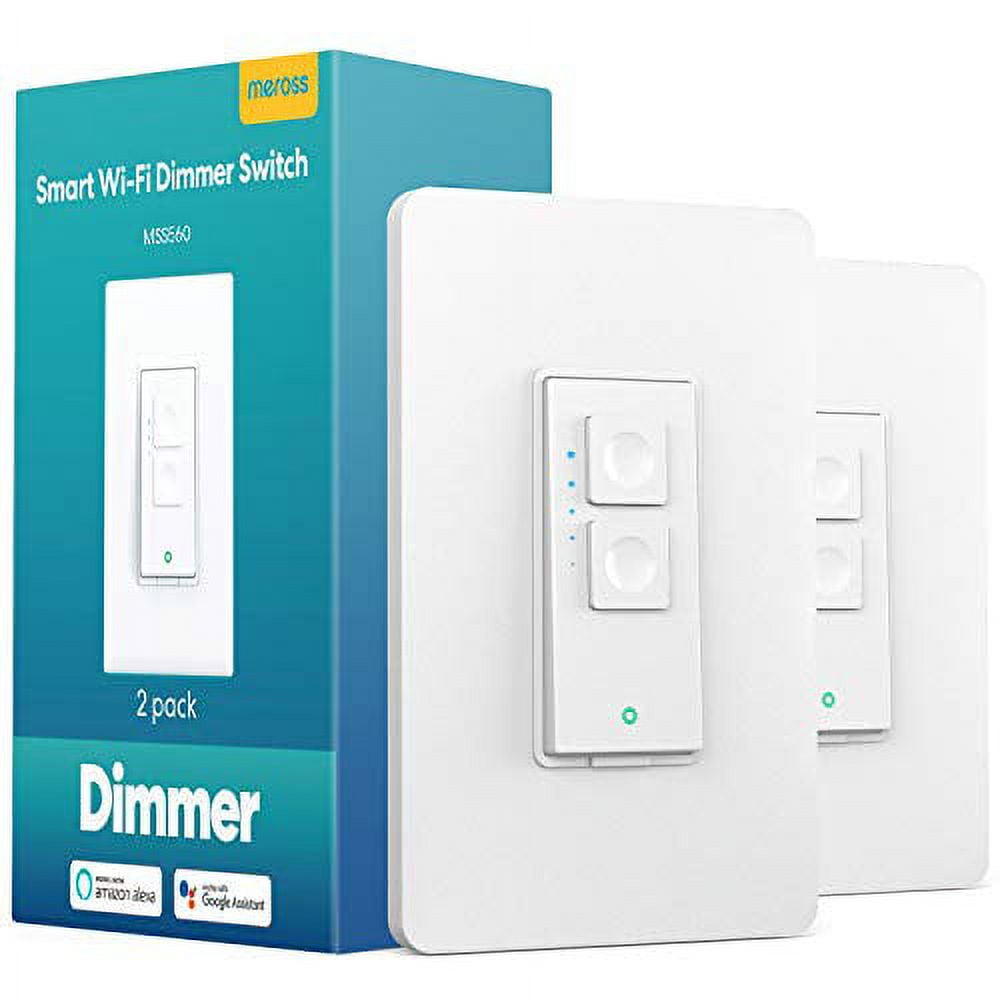 Smart Dimmer Switch, 2 Packs Light Switches for Dimmable LED Light