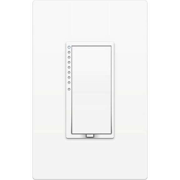 Smart Dimmer Wall Switch, 600W, 2477D (White) - Needs Neutral Wire - Requires Hub for Voice Control with Amazon Alexa and Google Assistant