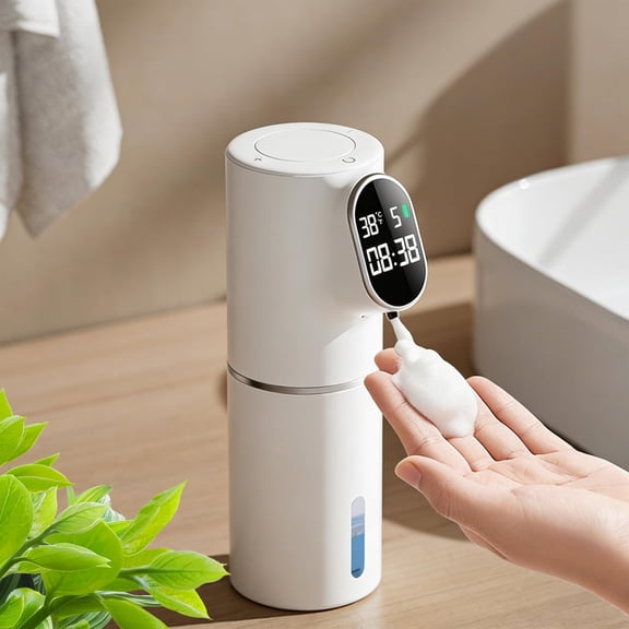 Smart Display Automatic Foam Soap Dispenser, 11oz Touchless Electric Hand Soap Dispenser with 5-Level Adjustable Sensor, Waterproof for Bathroom Kitchen Sink (320ML)