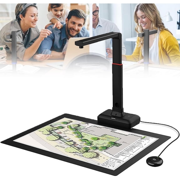 Smart Document Scanner, A2 Large Format Book Scanner, 23MP USB Camera Scanner, With 360-degree Wide-Angle Lens LED Fill Light, OCR Multi-Language, For Teaching Business Meetings