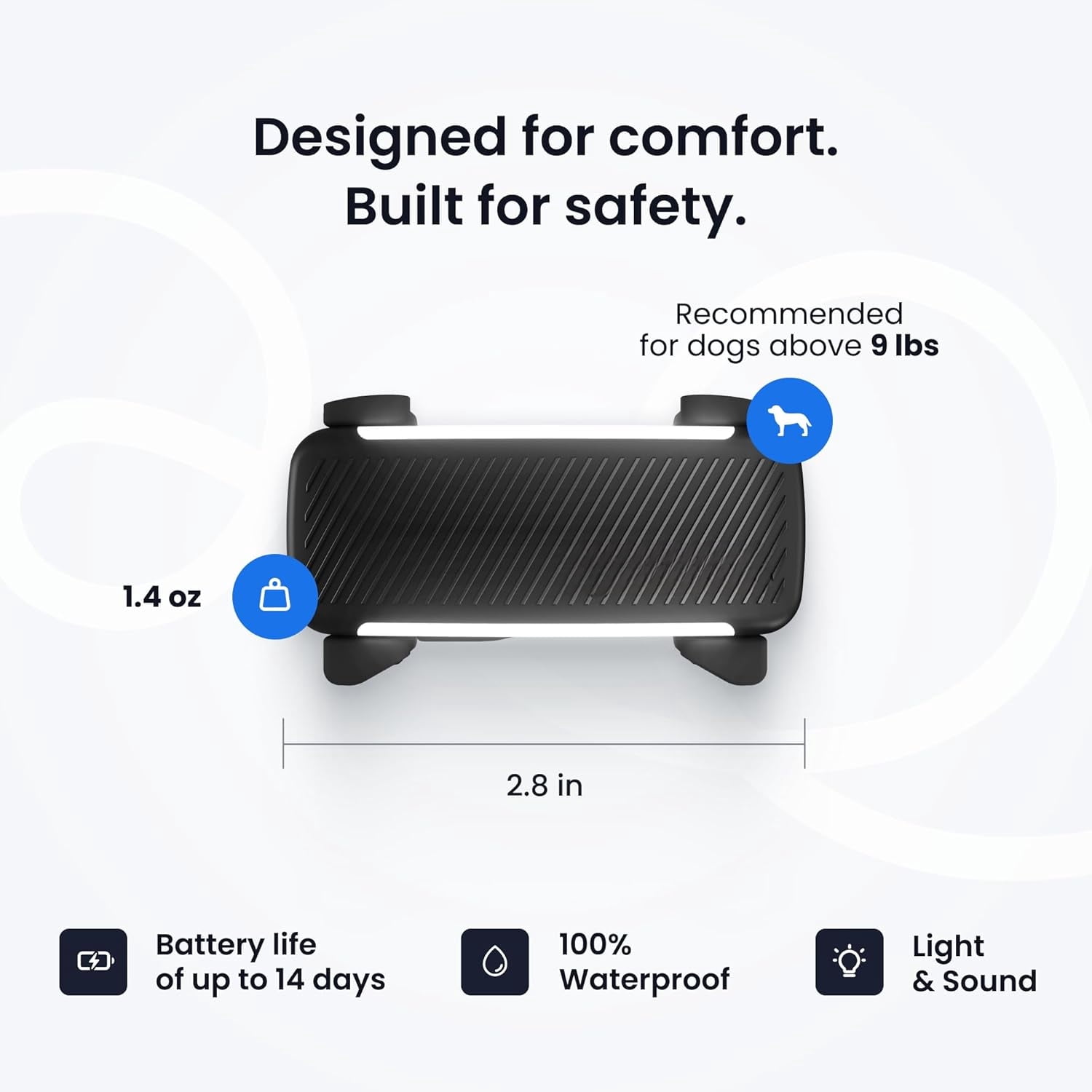 Smart Dog GPS Tracker | Live Pet Tracker with Virtual Fence | Vital Signs Monitoring of Heart & Respiratory Rate | Bark Monitoring | Dog Collar Attachment (Black)