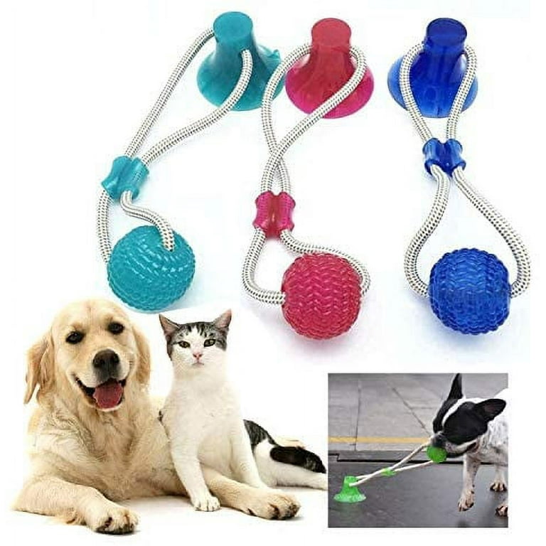 Double Suction Cup Dog Toy Self Play Tug Of War Dog Toys And Chewing Rubber  Ball Dog Rope Toys Chewing Teeth Cleaning Interactive Pet And Food  Dispensing Ball Toys