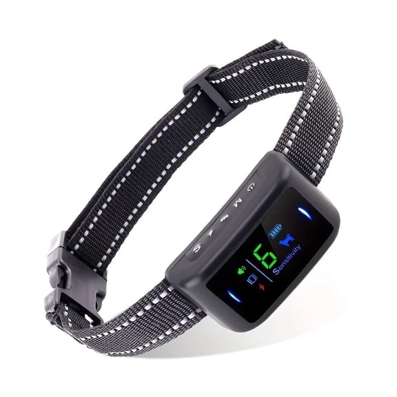 Smart Dog Training Collar with Color Screen, 2 in 1 Automatic Anti Bark Device for All Breeds
