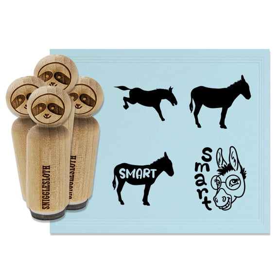 Smart Donkey Ass Silhouette Kicking Rubber Stamp Set for Scrapbooking Crafting Stamping - Mini 1/2 Inch