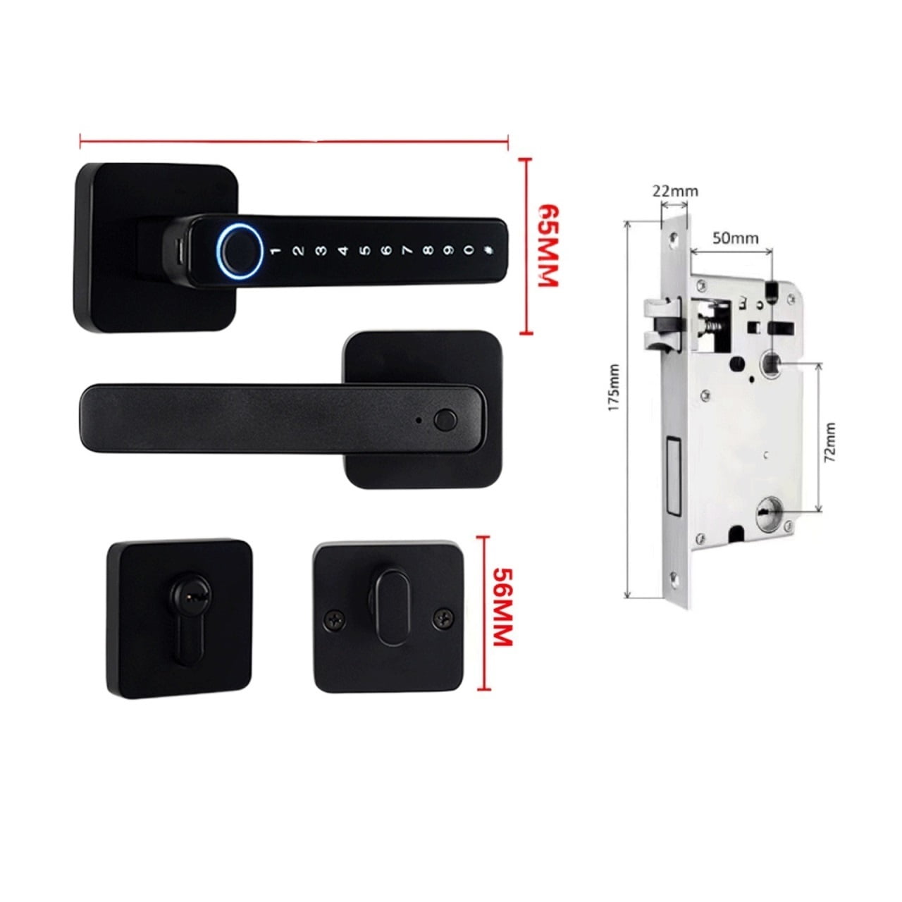 Smart Door Handle Fingerprint Password Remotely Unlock Digital Lock