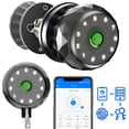 thumbnail image 1 of Smart Door Knob,Blacksmith 4 in 1 Door Knob With Fingerprint,App Control,Password and Keys Unlock,Smart Door Lock,Silver, 1 of 8