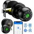 thumbnail image 1 of Smart Door Knob,Blacksmith Biometric Smart Door Lock with App Control & Fingerprint & Password & Keys,Keyless Door Lock Doorknob Smart Lock for Home, Apartment, Office,Black ﻿, 1 of 8
