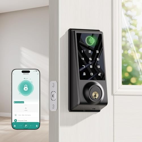 Smart Door Lock Deadbolt Lock, Keyless Entry Door Lock, Fingerprint and Code Access, App Control, Touchscreen Keypad Deadbolts, Auto Lock$$Tools & Hardware Other