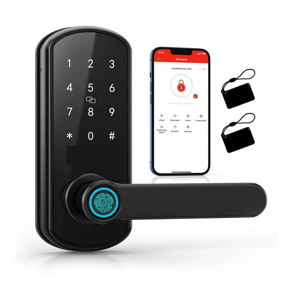 Smart Door Lock Electric Finrprint Biometric Digital Locks Password Keyless Door Handle Deadbolt Lock Home Security ,Easy to Use