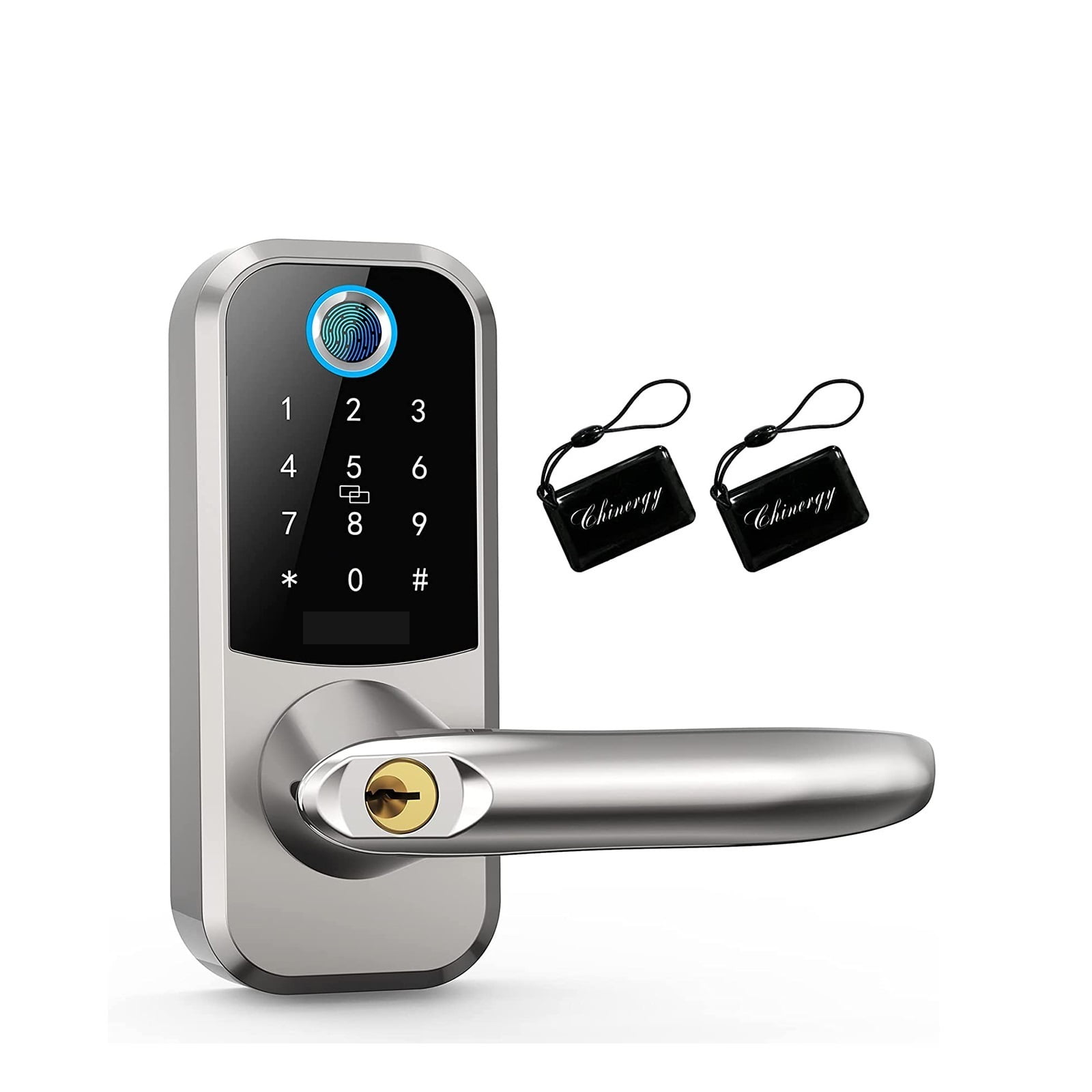 Smart Door Lock Electronic Biometric Fingerprint APP Key Fobs Alexa