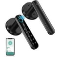 thumbnail image 1 of Smart Door Lock, Emlimny Keyless Entry Door Lock with Handle, Fingerprint Door Lock with Tuya APP Suitable for both households and companies, 1 of 9