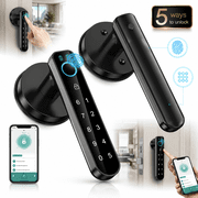 Smart Door Lock, Emlimny Keyless Entry Door Lock with Handle, Fingerprint Door Lock with Tuya APP Suitable for both households and companies
