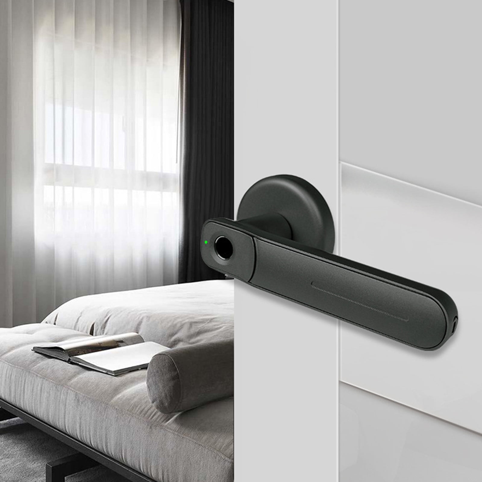 Smart Door Lock with Fingerprint Access,Emergency Key Option,Battery Powered Security for Home or Office,Easy Installation,Stores 30 Fingerprints,Quick Unlock Time