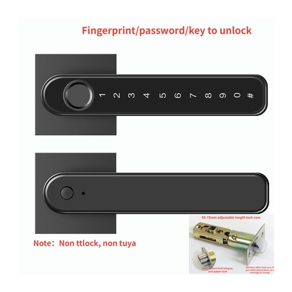 Smart Door Lock Fingerprint LocksTUYA App Control Biometric Fingerprint Password Household Handle Electric Door Locks