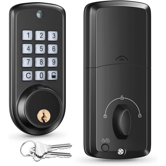 Door Lock,Blacksmith Electronic Door Lock with Password and Keys Unlock,Keyless Entry Smart Lock for Office Home Bedroom