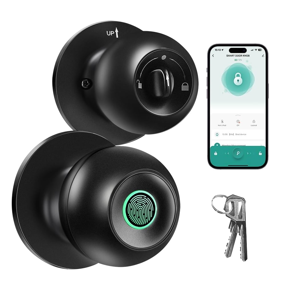 Smart Door knob,DFITO Fingerprint Smart Lock Biometric Door knob with
