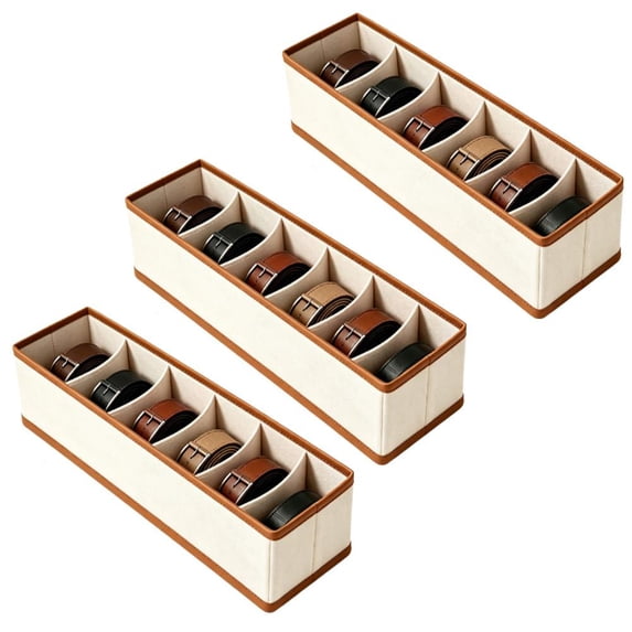 Foldable Belt Organizer With Compartments For Wardrobe Drawer Storage