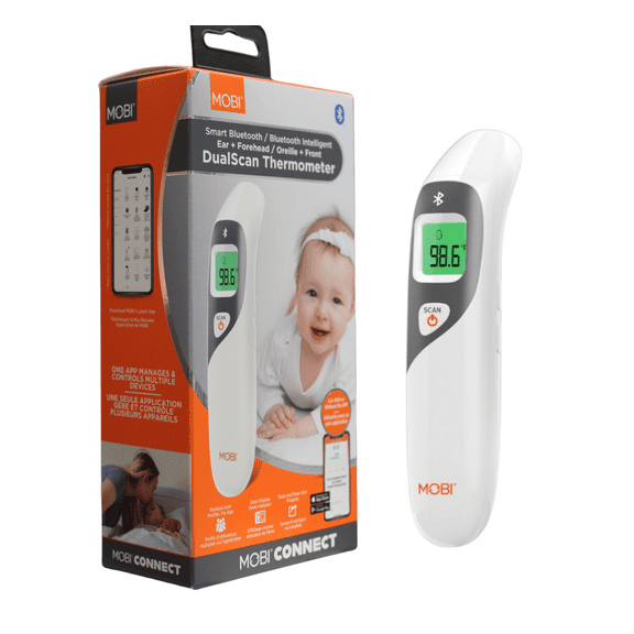 Smart DualScan Bluetooth Ear & Forehead Thermometer with App Control for Babies