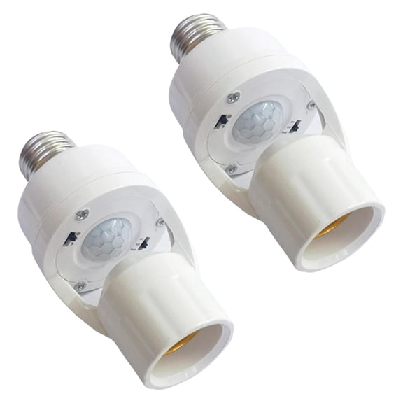 Smart E27 PIR Motion Sensor Light Bulb Socket Adapter Auto on/Off with Radar Induction and Adjustable Infrared