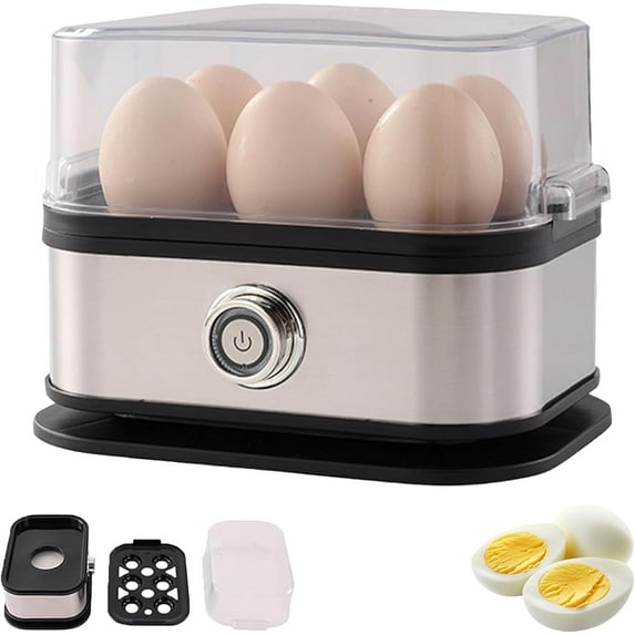 6-Egg Electric Egg Cooker with Auto Shut Off, Stainless Steel Rapid Boiler