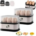 thumbnail image 1 of Smart Egg Cooker with Auto Shut Off, Effortless Egg Cooking with the Ultimate Stainless Steel Egg Cooker, Electric Rapid Boiler for 6 Eggs (2Set), 1 of 8