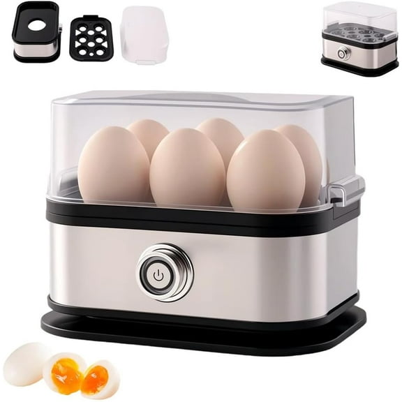 Smart Egg Cooker with Auto Shut Off Electric 6 Eggs Capacity Rapid Hard Boiled Egg Maker Machine