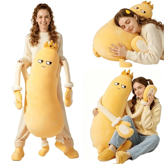 Smart Eggplant Mango Extra Large Patting Pillow for Sleep Aid, Decorative Mango King Shape Partner Plush Hugging Pillow with Remote Control and Heating, Washable Comfort for Side Sleeper (A 35.4in)