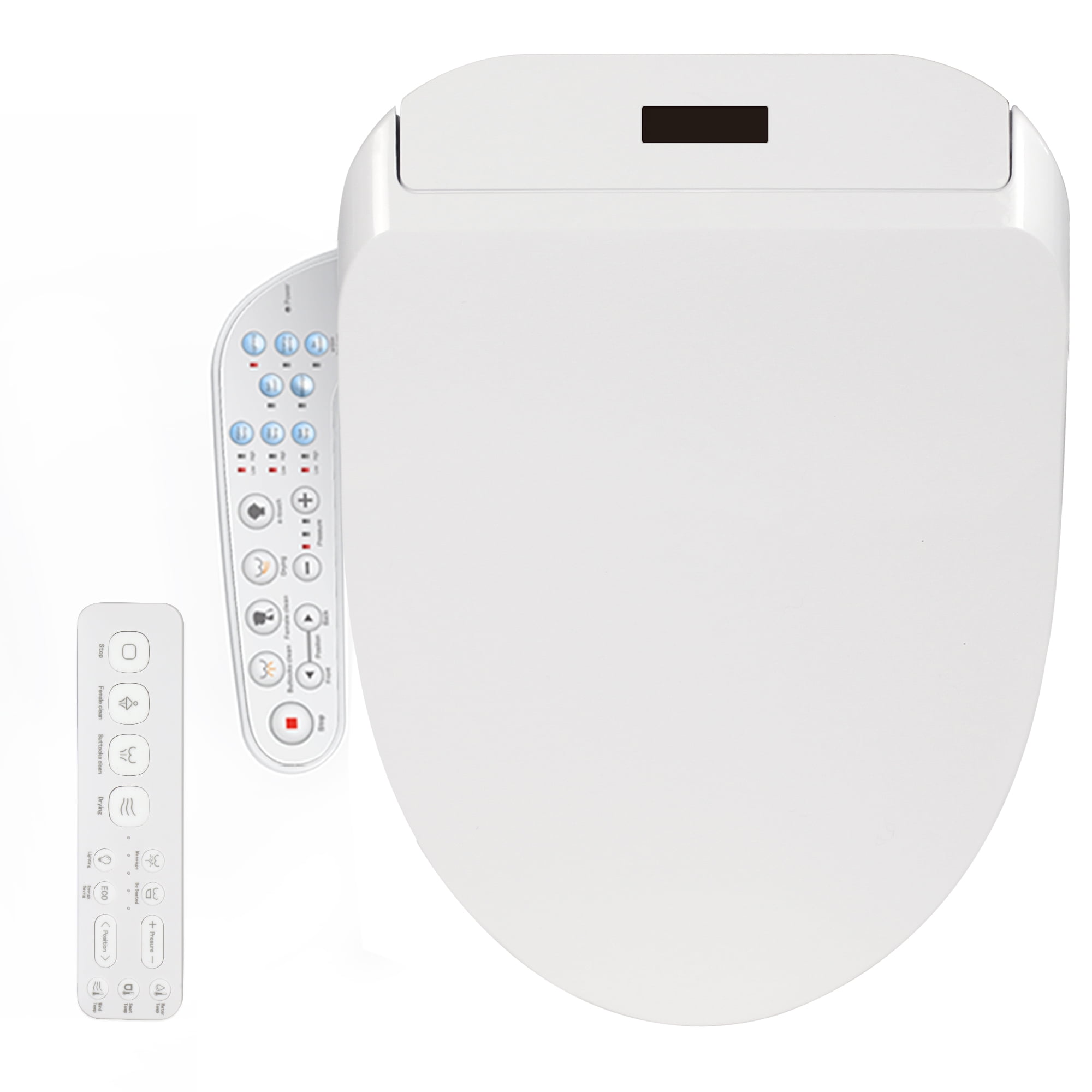 Kerde Smart Electronic Bidet Toilet Seat with Heated Seat and Dryer, Elongated White
