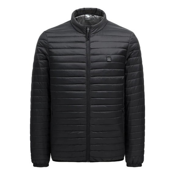 Smart Electric Heating Cotton-padded Clothes USB Down Cotton-padded Jacket Men's And Women's Warm Coat Abdomen Back Three Areas Fever Black 4XL