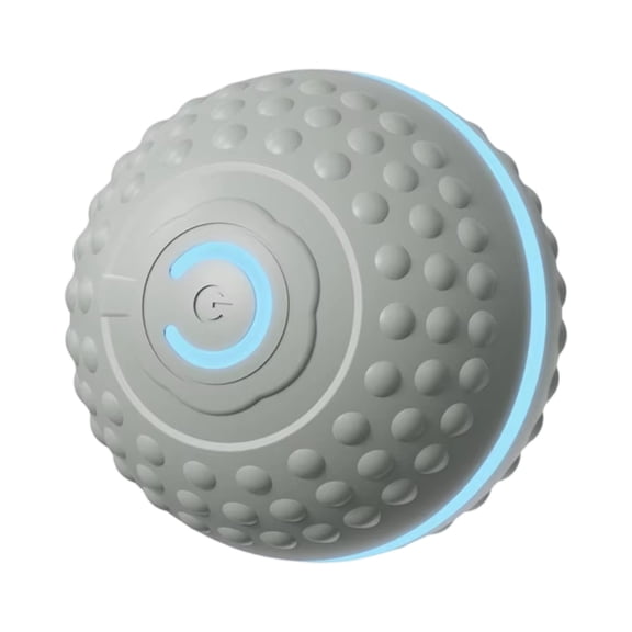 Smart Electric Rolling Dog Ball with Bumpy Texture, USB Rechargeable Chasing Toy for Small Dogs Dental Cleaning, Gray