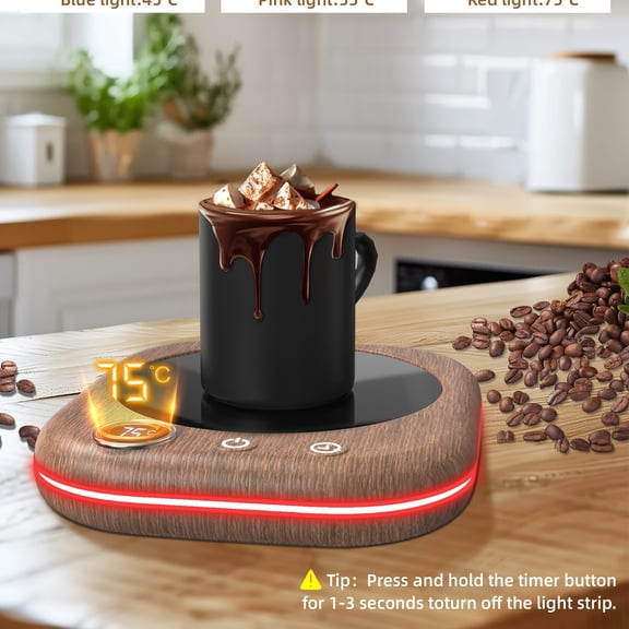 Smart Electric Thermos Mug with Temperature Display, 3 Heating Settings, Programmable Timer, and Auto Shutoff for Coffee, Tea, Milk, and Other Beverages