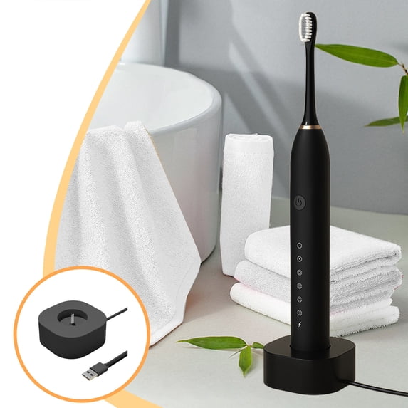 Smart Electric Toothbrush Charger Base - Fast Charging, Multi-Protection, Wide Compatibility, Black ABS Design