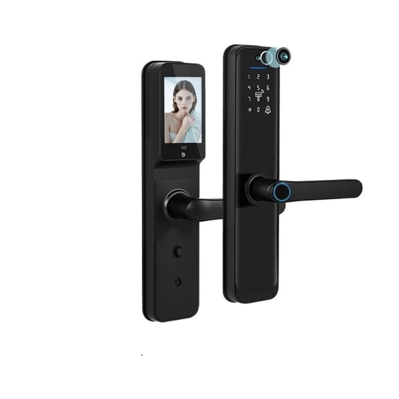 Smart Electronic Door Lock with Fingerprint Camera Card Password and Key Unlock for Home Security ,Easy DIY Installation