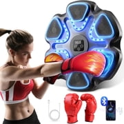 Upgraded Adult Smart Music Boxing Machine, Boxing Music Fitness Machine with Smart Display and Boxing Gloves, Smart Boxing Machine Wall-Mounted Music for Home and Gym Black