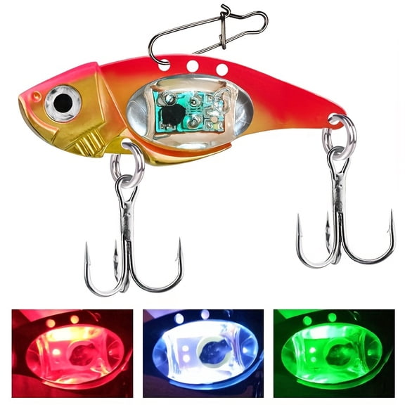 Smart Electronic VIB Fishing Lure with Underwater Light, Sound & Vibration to Attract Fish, 500m Long-Distance Fish Gathering, Metal Bait for Freshwater & Saltwater, Ideal Gift for Anglers