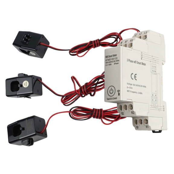 Smart Energy Meter With Split Core Current Transformer Up To 100A For App Remote Monitoring, Rail Mounted Power Usage Meter For Home Commercial Industrial Energy Management
