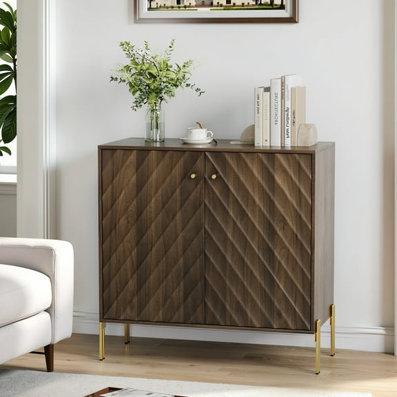 Smart FENDEE 31.5" Buffet Cabinet, Sideboard Cabinet with Adjustable Shelf, Credenza for Kitchen